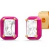 JEWELRY TAI ENAMEL BEZEL RECTANGULAR CZ STUDS
