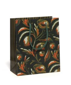 GIFTS RED CAP MIDNIGHT FLOWERS BAG