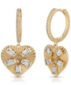 ELIZABETH STONE MODERN LOVE HOOPS CLEAR JEWELRY