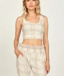 VINTAGE HAVANA WINTER PLAID CROP TOP