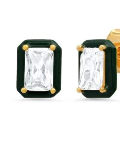 JEWELRY TAI ENAMEL BEZEL RECTANGULAR CZ STUDS 7 JEWELRY TAI ENAMEL BEZEL RECTANGULAR CZ STUDS