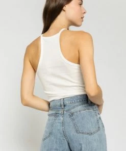 OLIVACEOUS HIGH NECK RIB TANK