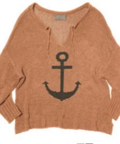 NEW ARRIVALS WOODEN SHIPS ANCHOR V-COTTON SWEATER