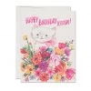 RED CAP HAPPY B-DAY KITTEN CARD GIFTS