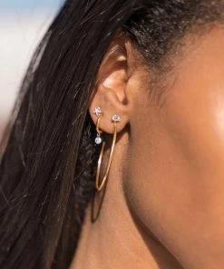 TAI MEDIUM THING GOLD HOOPS WITH CZ