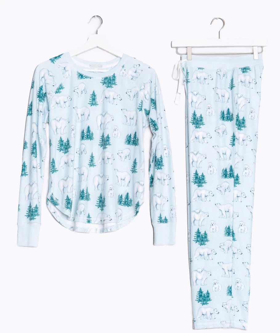 P.J. SALVAGE THERMAL VELOUR POLAR PRINT PANTS 6 P.J. SALVAGE THERMAL VELOUR POLAR PRINT PANTS