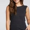 CHASER TRIBLEND SHIRRED BACK V MUSCLE TANK NEW ARRIVALS