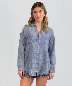 VINTAGE HAVANA DENIM GAUZE BUTTON DOWN
