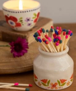GIFTS NATURAL LIFE FLORAL MATCHSTICK HOLDER