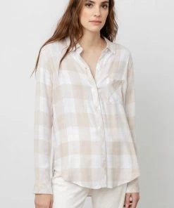 RAILS ALMOND WHITE HUNTER BLOUSE NEW ARRIVALS