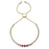 TAI JEWLERY JEWELRY TAI RED GRADUATED STONE GOLD BOLO BRACELET
