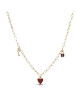 LUCKY FEATHER ENAMEL TREASURE NECKLACE