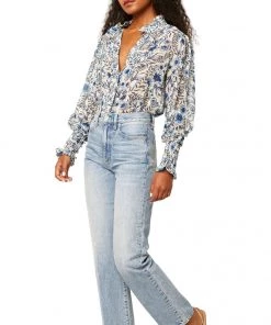 MISA CANDRA INDIGO BLOOMS TOP NEW ARRIVALS