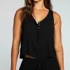 CHASER HEIRLOOM WOVENS SNAP FRONT RACERBACK HENLEY