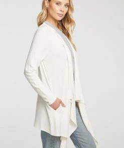 CHASER COZY DRAPE FRONT CARDIGAN