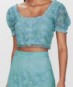 LOVE SHACK FANCY NEW ARRIVALS LOVESHACKFANCY CARMELINE CROPPED TOP