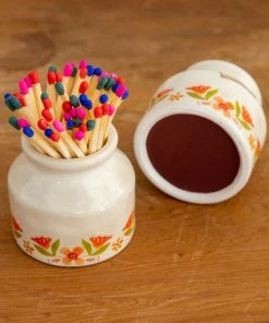 GIFTS NATURAL LIFE FLORAL MATCHSTICK HOLDER