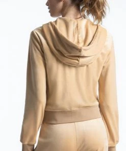 JUICY COUTURE CLASSIC VELOUR HOODIE BEACHWOOD 8 JUICY COUTURE CLASSIC VELOUR HOODIE BEACHWOOD