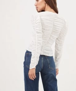 ASTR JUPITER SATIN RUCHED CUTOUT TOP NEW ARRIVALS