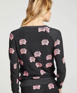 CHASER ROCK ROSES PULLOVER SWEATERS & KNITS