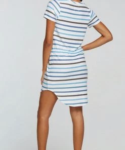 CHASER STRIPE HI LOW SHIRTTAIL DRESS DRESSES