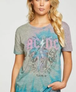 CHASER AC/DC SHORT SLEEVE CREW NECK TOPS