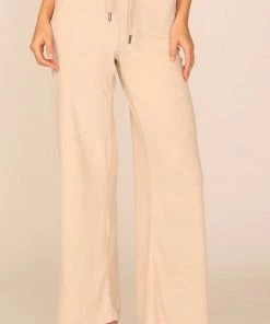 OCEAN DRIVE HIGH WAIST WIDE LEG TERRY CLOTH PANT NEW ARRIVALS