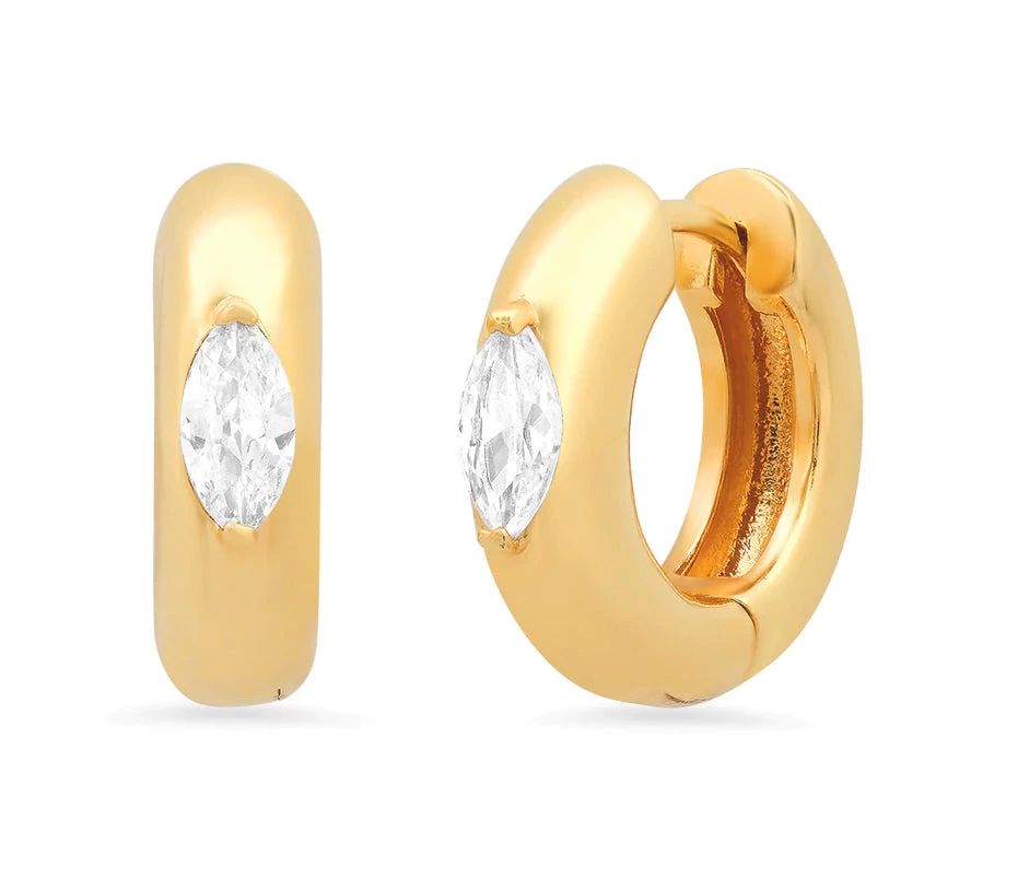 TAI JEWELRY TAI HUGGIES WITH MARQUISE CZ ACCENT NEW ARRIVALS 4 TAI JEWELRY TAI HUGGIES WITH MARQUISE CZ ACCENT NEW ARRIVALS