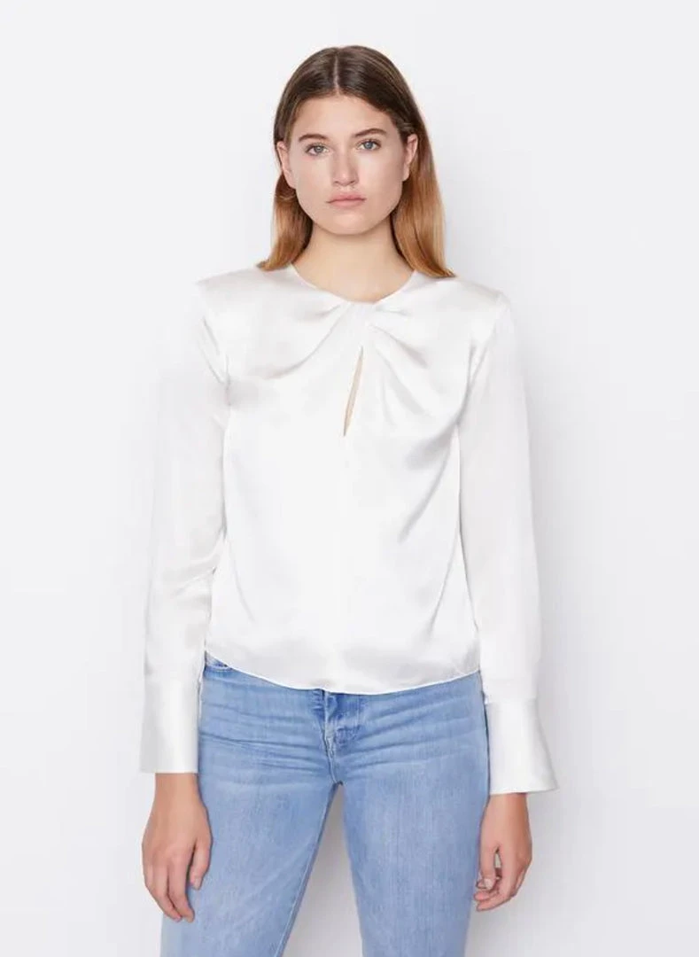 FRAME TWIST NECK LONG SLEEVE TOP 5 FRAME TWIST NECK LONG SLEEVE TOP