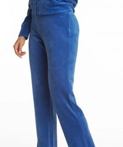 JUICY COUTURE EMBELLISHED VELOUR PANT MING BLUE