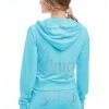 JUICY COUTURE OG BLING VELOUR HOODIE BLUE CRUSH