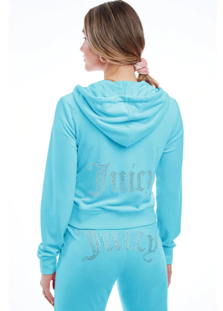 JUICY COUTURE OG BLING VELOUR HOODIE BLUE CRUSH 3 JUICY COUTURE OG BLING VELOUR HOODIE BLUE CRUSH