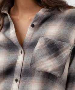 RAILS MILO LATTE BLACK SHADOW BLOUSE