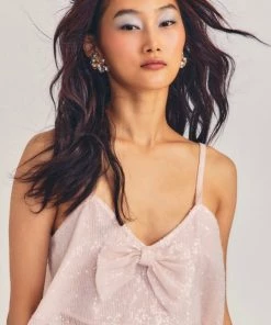 LOVE SHACK FANCY TOPS LOVESHACKFANCY ANNALISA SEQUIN CROP TOP