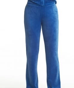 JUICY COUTURE EMBELLISHED VELOUR PANT MING BLUE