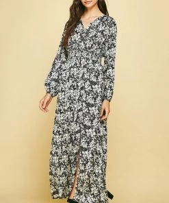 PINCH FLORAL LONG DRESS NEW ARRIVALS