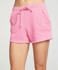 CHASER LINEN TERRY RAW EDGE SHORTS