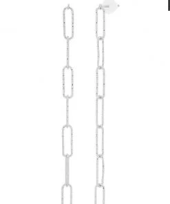 JEWELRY TAI SILVER DROP LINK CHAIN EARRINGS