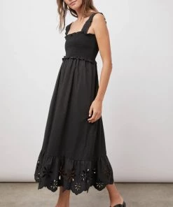 NEW ARRIVALS RAILS RUMI BLACK EYELET DRESS
