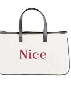 SANTA BARBARA NICE/NAUGHTY CANVAS TOTE BAGS