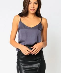 NEW ARRIVALS OLIVACEOUS V NECK SATIN CAMI