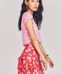 LOVESHACKFANCY CORBETT MINI SKIRT