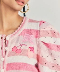 LOVESHACKFANCY VESPER CROPPED CARDIGAN SWEATERS & KNITS