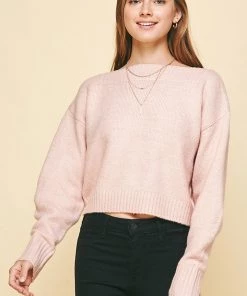 NEW ARRIVALS PINCH PINK BOATNECK SWEATER