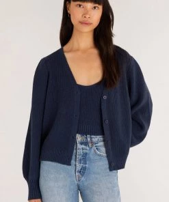 NEW ARRIVALS Z SUPPLY DAHLIA RIB CARDIGAN MIDNIGHT BLUE