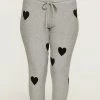 CHASER FLOCKED HEARTS DRAWSTRING JOGGER