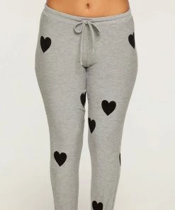CHASER FLOCKED HEARTS DRAWSTRING JOGGER