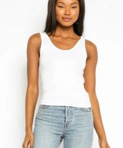 OLIVACEOUS BASIC RIBBED TANK