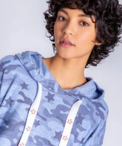 P.J. SALVAGE STARLIGHT DENIM CAMO HOODIE