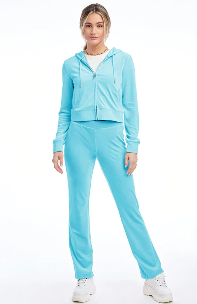 JUICY COUTURE OG BLING VELOUR HOODIE BLUE CRUSH 5 JUICY COUTURE OG BLING VELOUR HOODIE BLUE CRUSH